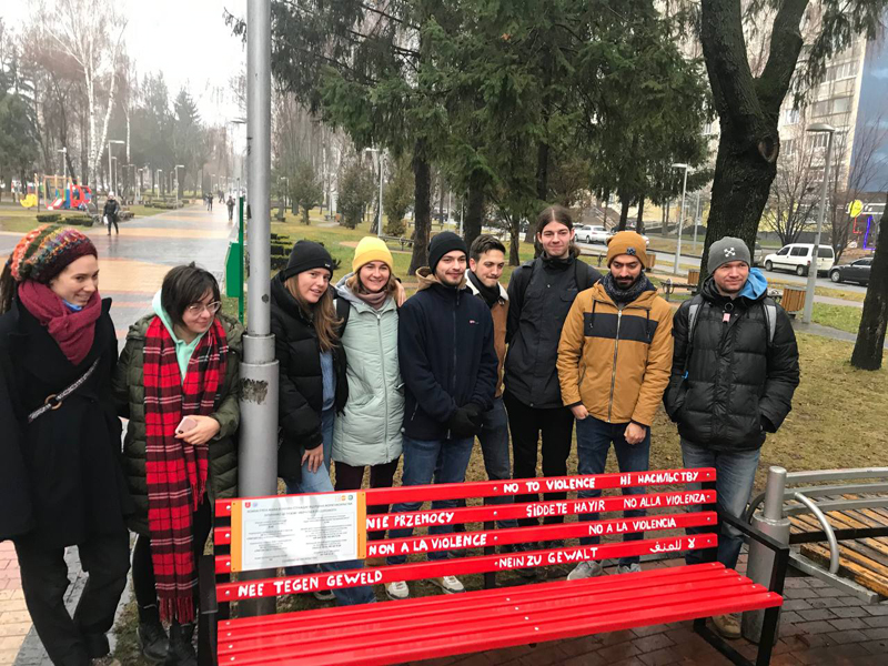 Vinnytsia Is the First City in Ukraine to Establish the Red Bench as a Symbol of Combating Domestic Violence